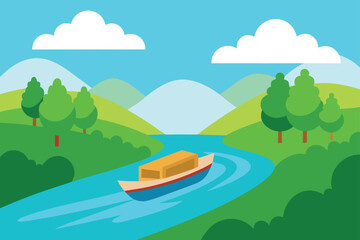 landscape with mountains and trees