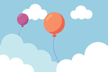 balloons flying in the sky