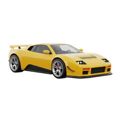 A powerful yellow sports car with a sleek aerodynamic design showcases modern automotive engineering and speed.