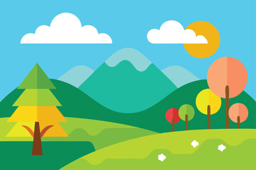 Fototapeta premium landscape with mountains and clouds