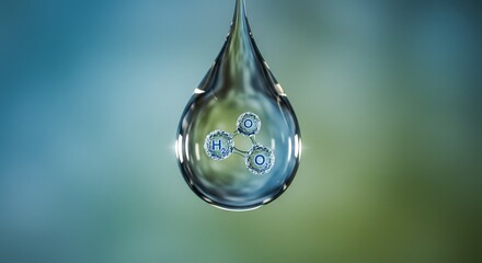 Water Molecule H2O Droplet Science Concept
