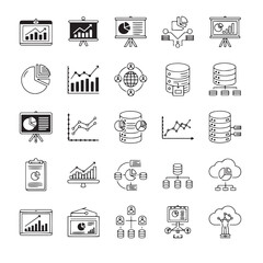 Data Analytics and Business Chart Icons