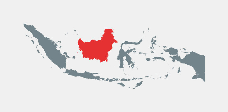 Indonesia map. Map of Indonesia with provinces. Indonesia country map (Kalimantan)