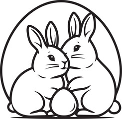 Obraz premium Kawaii Rabbit Egg Vector