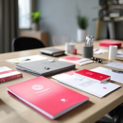 Modern Workspace with Stationery and Creative Design Elements