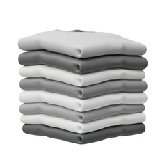 A neat stack of folded garments in various shades of grey and light hues showcasing a minimalist aesthetic perfect for fashion concepts.