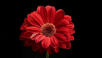 red flower on black background