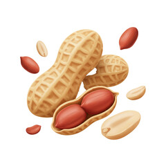 Delicious peanuts in their shells and shelled kernels are artfully arranged ready for consumption or culinary use.