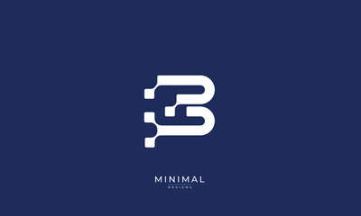 Monogram Letter B logo design, Digital technology letter B logo 
