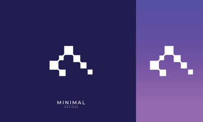 Obraz premium Monogram Letter A logo design, Digital technology letter A logo 