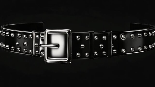 Chic accessory featuring a rectangular silver buckle over a diamond pattern of clear rhinestones.