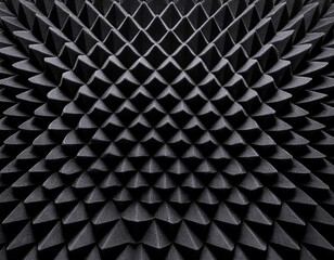 black soundproofing wall texture gray sound proof foam pyramid seamless pattern music studio dark background realistic blogger podcast room interior soft foam tile for radio station record panel