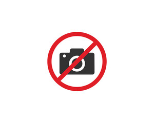 Cameras prohibited sign. No photography sign. Photo not allowed symbol isolated on white background