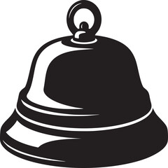A simplistic monochrome illustration of a bell with a ring on a plain white background image art