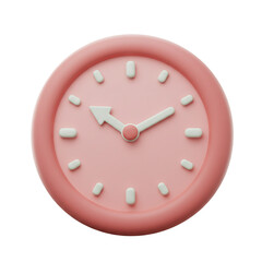 A charming pastel-colored clock displays the time with soft shadows and a smooth rounded design perfect for various visual projects.