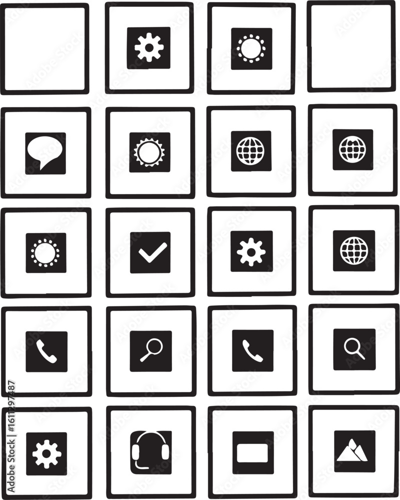 Poster abstract geometric shapes and lines with a distinctive silhouette design