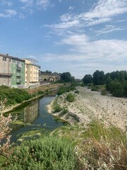 View of the Oltratorrente district in Parma, Northern Italy, on a cloudy summer’s day
