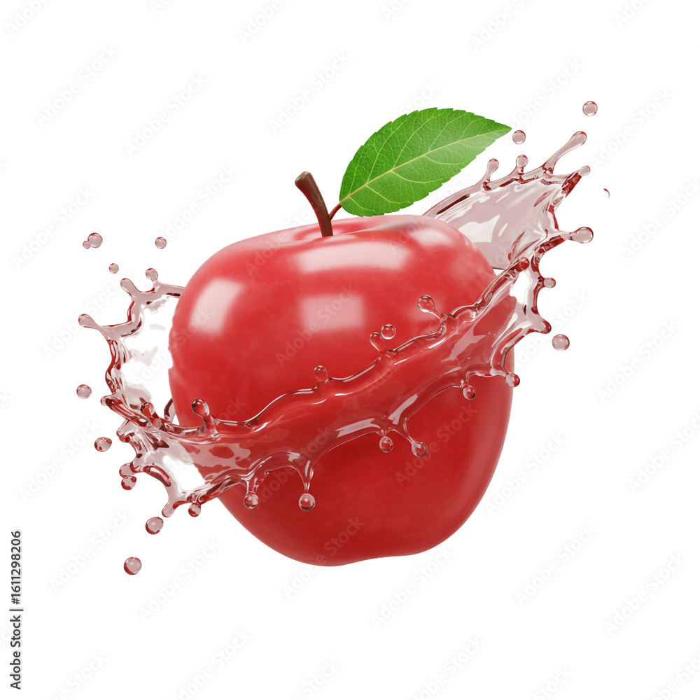 Aufkleber a vibrant red fruit bursts with refreshing liquid creating a dynamic splash and highlighting the nat