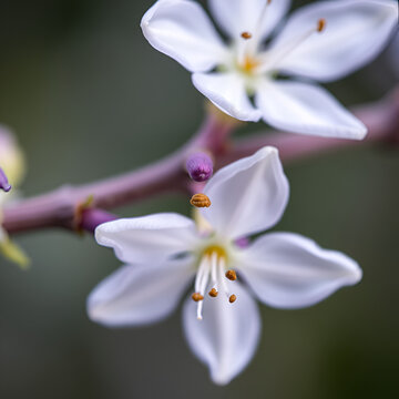 Lavender flower pistil on the branch, Macro photography