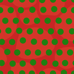 Christmas colors seamless polka dots pattern green red