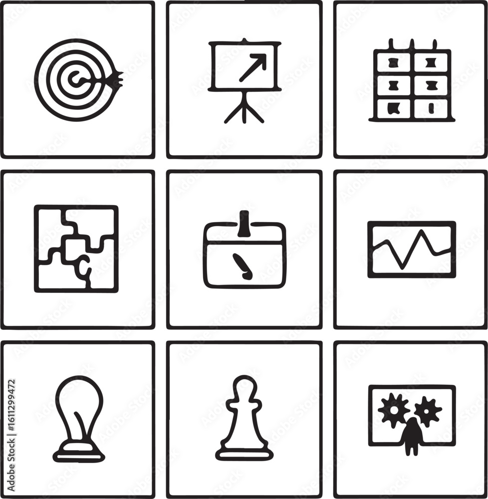 Poster abstract geometric shapes and lines with a distinctive silhouette design