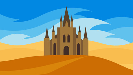 Old gothic church architecture with a towering steeple against the sky, a historic religious landmark for travel in Europe