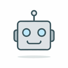 Cute Robot Head Simple Vector Icon