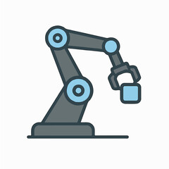Industrial Robot Arm Automation Vector Icon