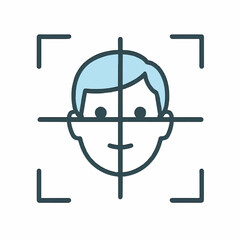 Face Recognition Biometric Security Icon