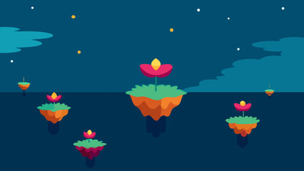 Cartoon vector illustration of an abstract Christmas flower background with stars and snow