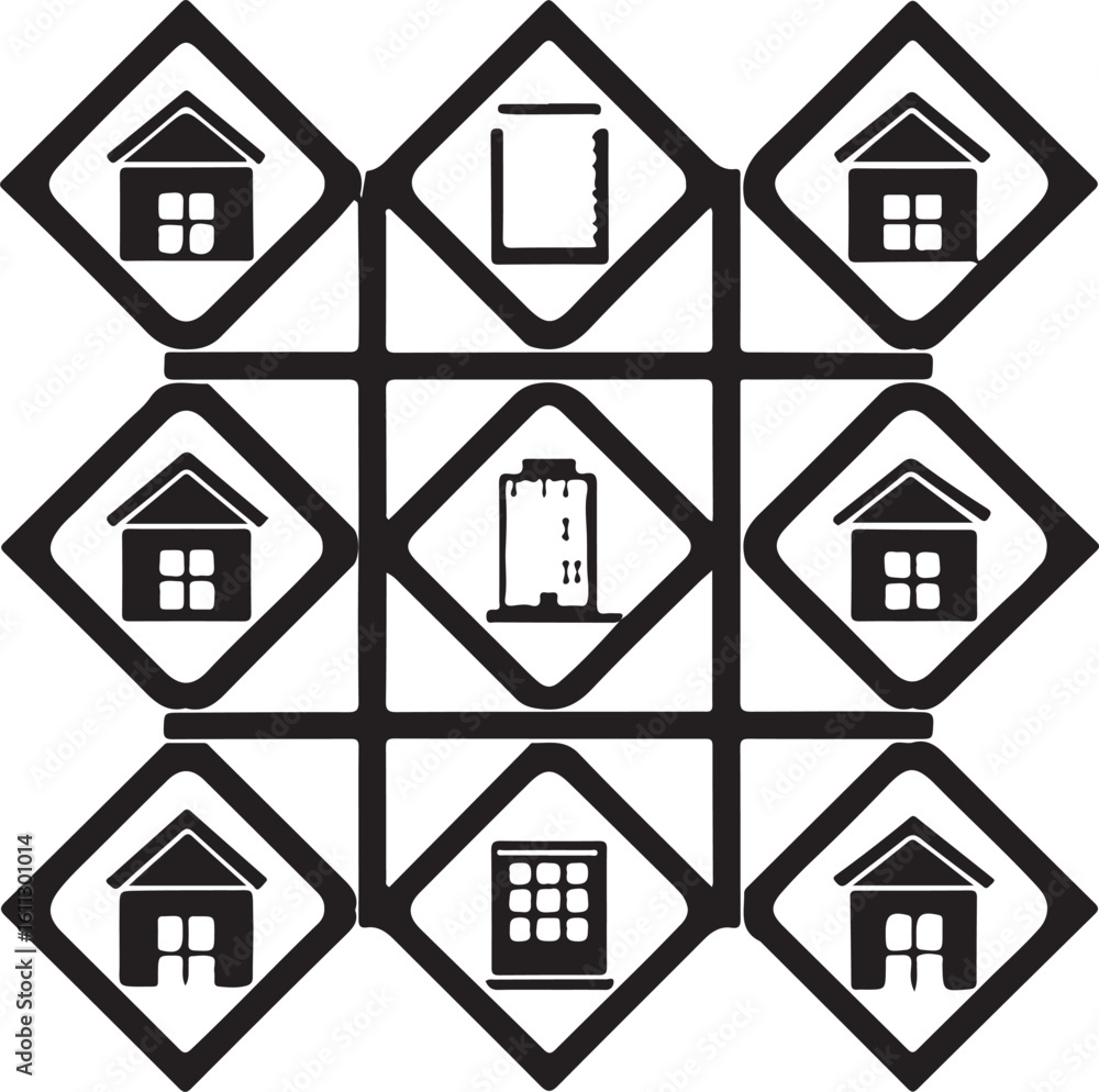Poster abstract geometric shapes and lines in a dynamic composition silhouette