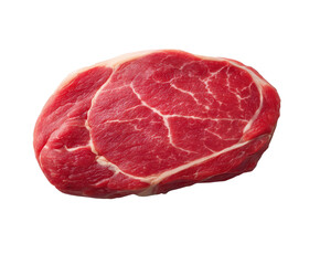 Obraz premium Fresh raw marbled beef steak on a white background ready for grilling or roasting for delicious culinary creations