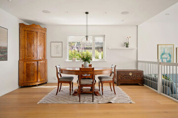 modern luxury dining room interior, 3d render