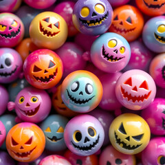 Ghost lollipops candies and sweets background for Halloween