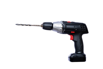 Powerful cordless electric drill with a sharp drill bit for DIY home improvement projects