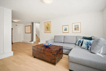 Modern luxury apartment interior in minimal scandinavian style, 3d rendering