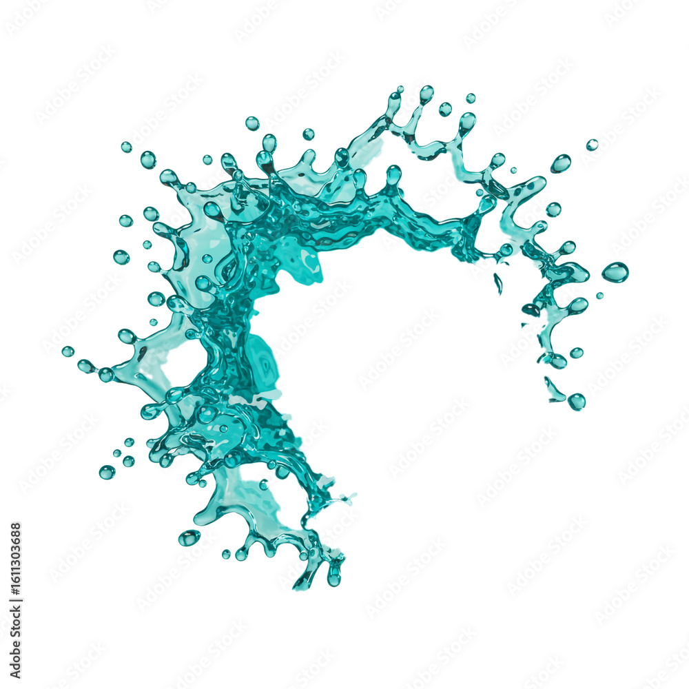 Poster a dynamic splash of turquoise liquid creates an artistic circular shape evoking fluidity and movemen