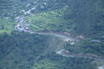 A beautiful panoramic view of Tihri Garhwal in which the beauty of the mountains, terraced fields...