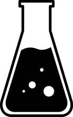 Lab flask icon black and white. Vector illustration