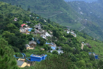 A beautiful panoramic view of Tihri Garhwal in which the beauty of the mountains, terraced fields...