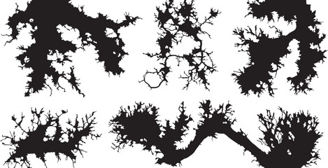 Black and White Tree Silhouette Vector Graphic Design Elements