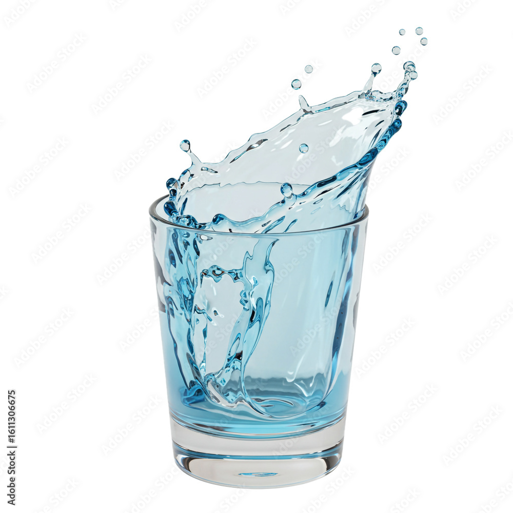 Aufkleber a dynamic display of water erupts from a clear glass creating a captivating splash against an unseen
