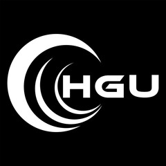 HGU letter design. HGU letter technology logo design on a Black background. HGU Monogram logo design for an entrepreneur and business	