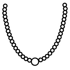 Obraz premium Elegant line art of a pearl necklace with individual pearls isolated on white background