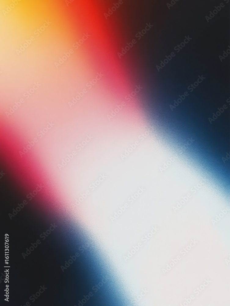 Poster abstract grainy texture with colorful light leak. vibrant gradient color background for digital desi