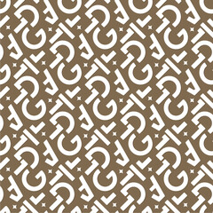 Seamless Geometric Pattern Featuring Stylish Interlocking Letters Creative Bold Letter Design in Beige and White Perfect for Fashion Prints Modern Branding Packaging Stationery Fabric and Luxury Backg