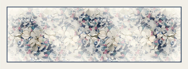 digital silk scarf design with seamless textile pattern