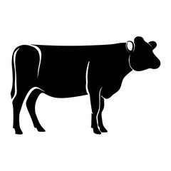 cow Silhouette Illustration isolated on transparent background