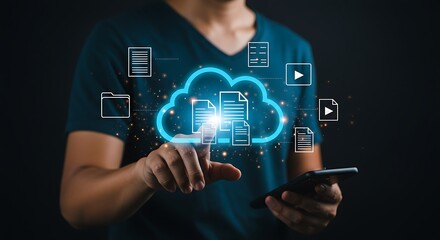 Digital cloud data storage and file management cloud computing