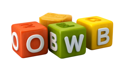 Colorful Wooden Alphabet Blocks with Letters for Learning and Play.